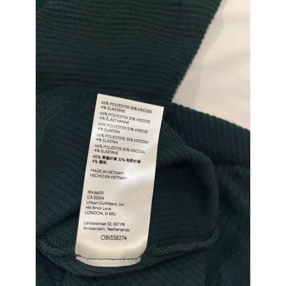 NWT Free People Marley Deepest Spruce V Neck Off Shoulder Rib Twist Top Women's - Picture 11 of 12